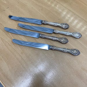 Gorham King Edward Sterling Bestickknivar Place - 9-1/8" Set med 4