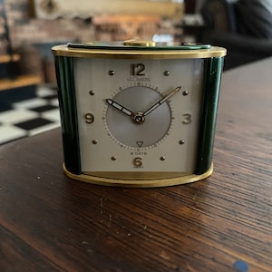 Jaeger LeCoultre  8 Day  Alarm Swiss Travel Desk  Clock