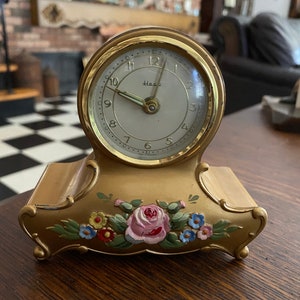 Vintage Heco Alarm Music Box  Table Top Clock ~ West Germany