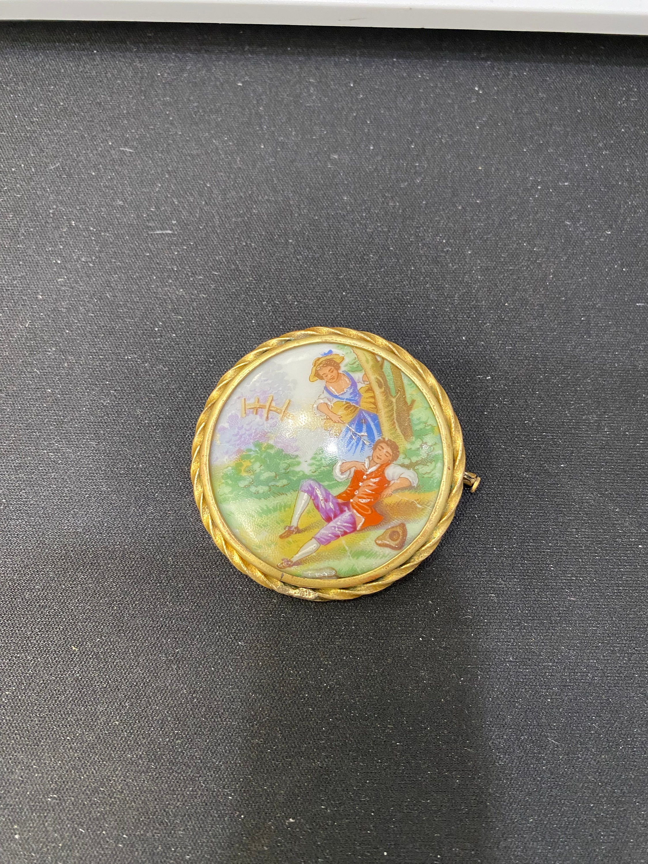 Antique Limoges Hand Painted lovers Flirting Etsy