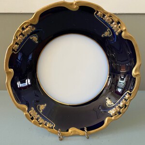 Antique J&P Pouyat  Limoges cobalt 24k Gilt Bowl