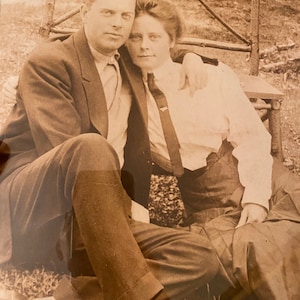 Early Photograph of a Young Couple in Gilt Frame