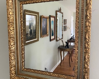Antique Genuine Gold Leaf Ornate Mirror - Etsy