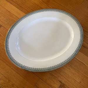 Stunning antique T&V Limoges  Porcelain France HUGE Platter 20” x 16” White Green Gold Gilt