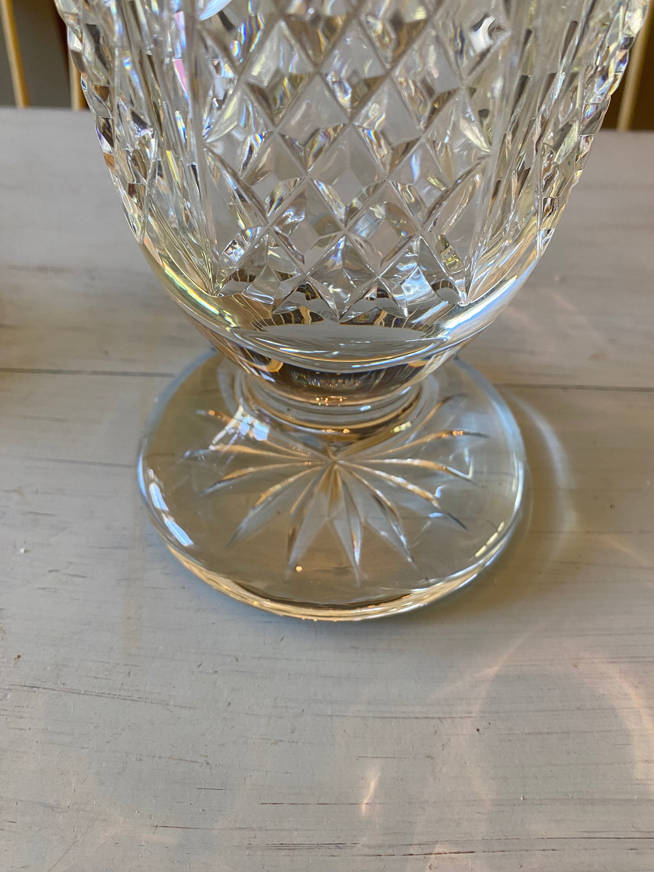 Huge Vintage Waterford Crystal 12” Centerpiece Heavy Footed Signed
