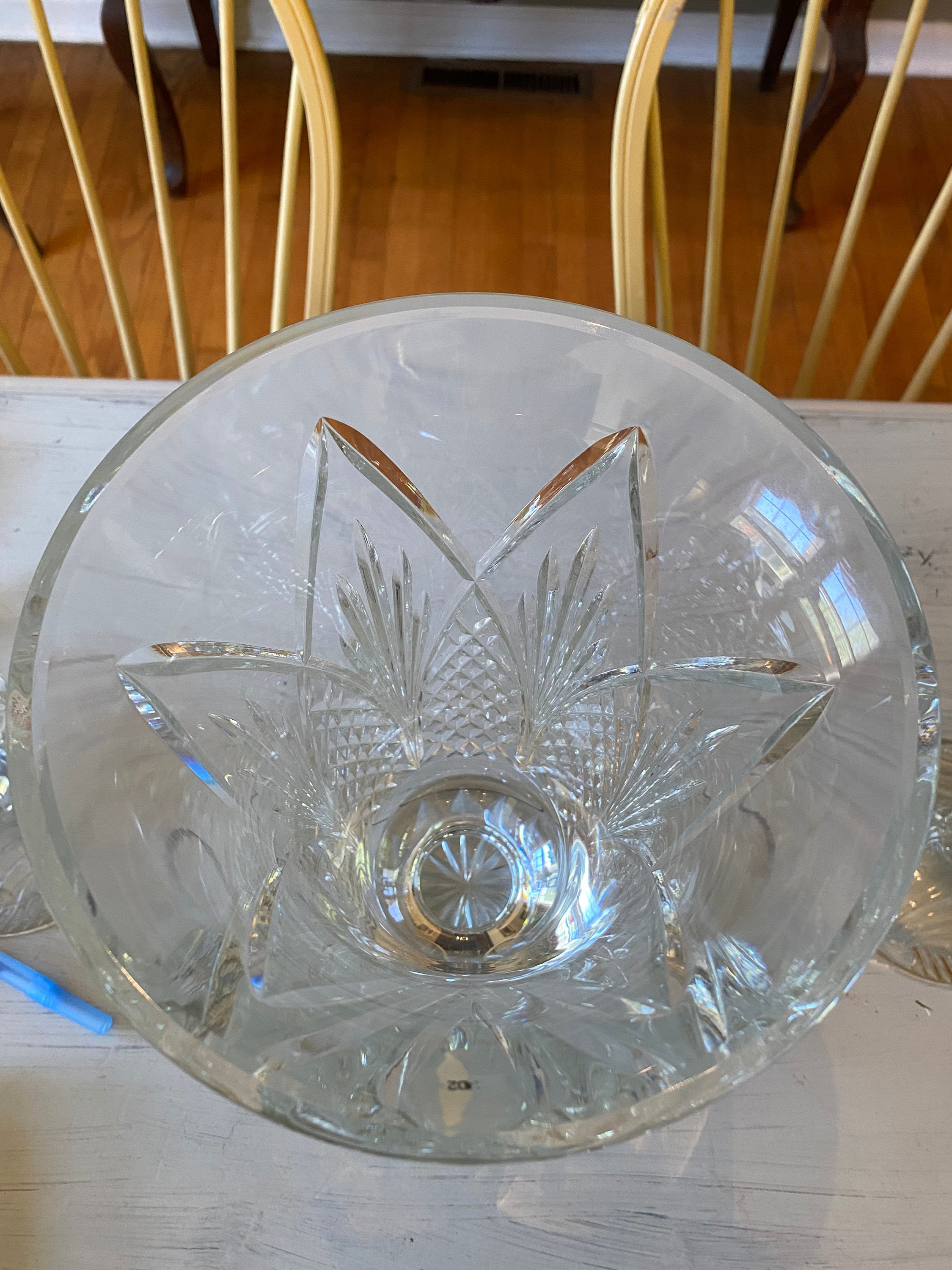 Huge Vintage Waterford Crystal 12” Centerpiece Heavy Footed Signed