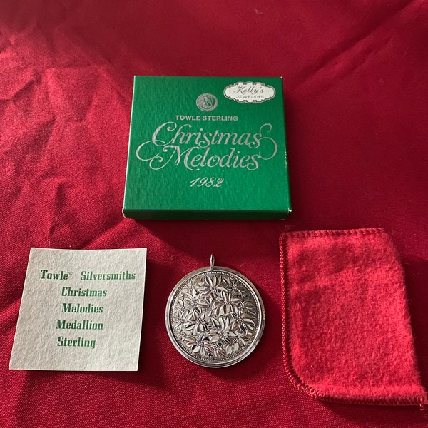 Vintage Towle 925 Sterling Silver  1982 Christmas Melodies Medallion