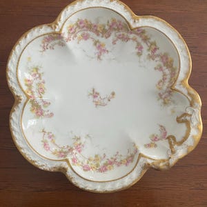 Prato antigo de porcelana de Limoges Haviland & Co. ~ Padrão Schleiger 235B, feito na França