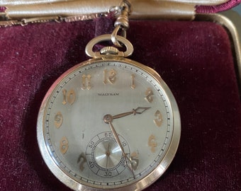 Waltham Colonial Gold Filled 17J Pocket Watch,Chain Fob & original Case Box