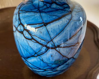 Vaso in vetro soffiato a mano dello studio Sunning Nourot ~ Firmato
