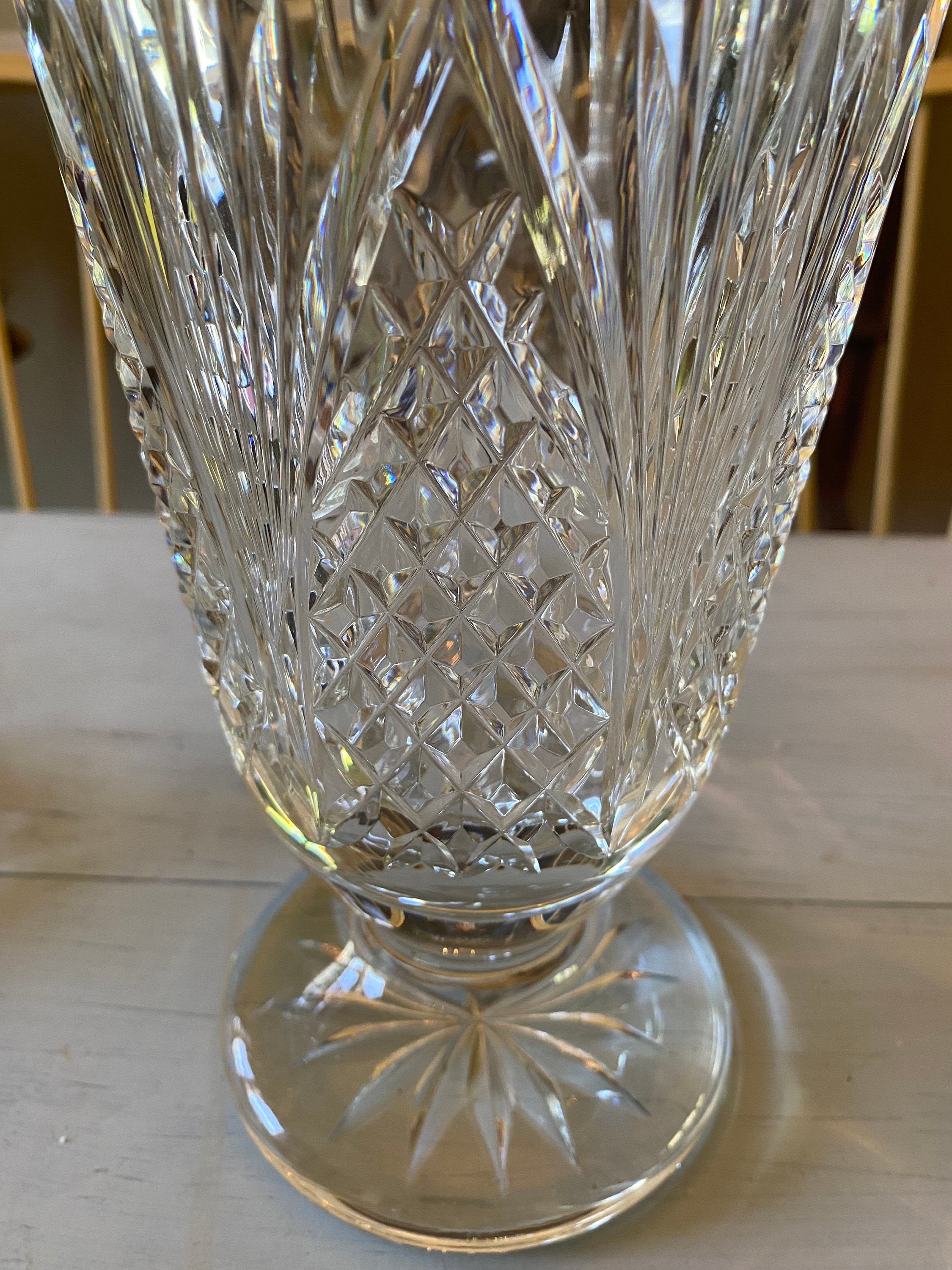 Huge Vintage Waterford Crystal 12” Centerpiece Heavy Footed Signed