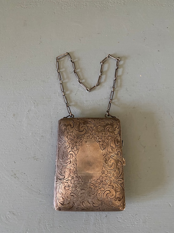 Engraved Sterling Silver Evening Purse, 1914 - Handbags & Purses - Costume  & Dressing Accessories