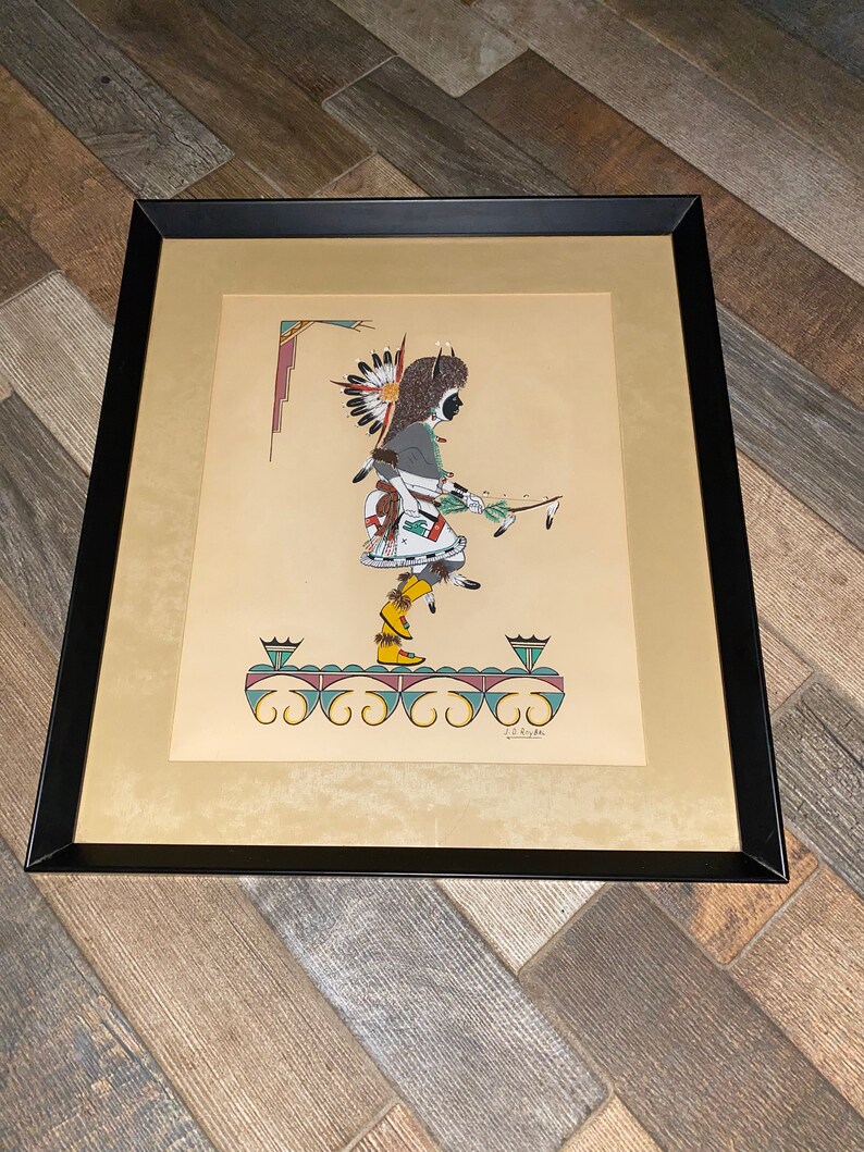 Vintage J. D. Roybal ( 1923 - 1978 )  Native American Ceremonial Dancer Sil