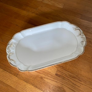 Antique T&V Limoges France Parmelee Dohrman Co., Huge Ornate Gilt Platter Holiday Events