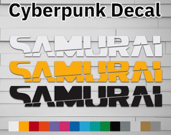 Cyberpunk Samurai Vinyl Decal (Sticker, Car laptop window tumbler water bottle) video game Arasaka Militech Afterlife the mox Lizzie wizzy