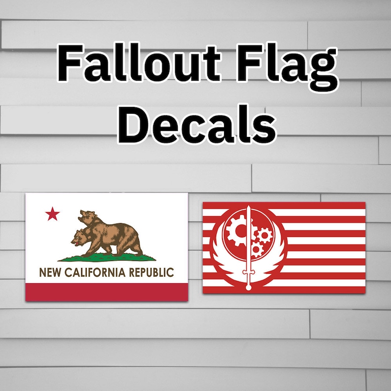 Fallout Flagge Aufkleber Aufkleber, NCR BOS New California Republik Brotherhood of Steel Auto Laptop Fenster Tumbler Wasserflasche Videospiel Bild 1