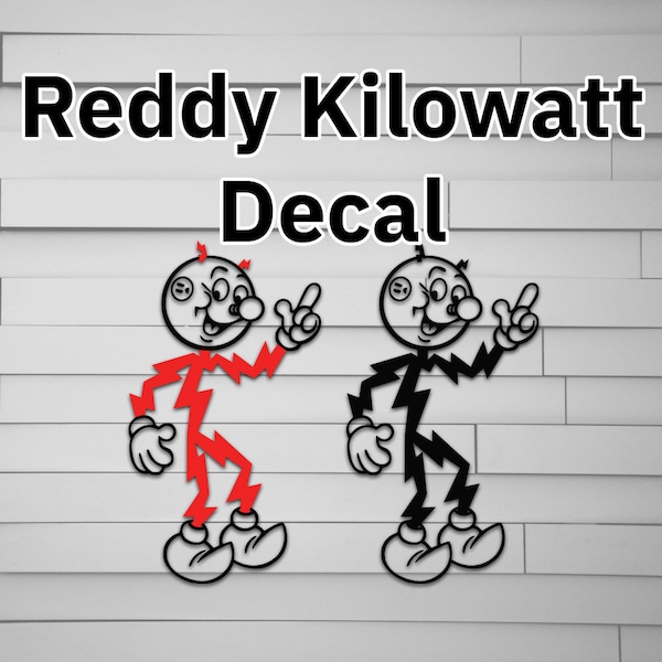 Reddy Kilowatt Decal (for Car laptop window tumbler water bottle) Logo company electric company sticker