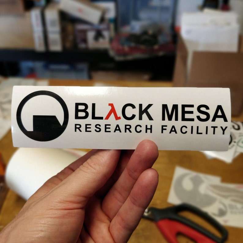 Black Mesa Vinyl Aufkleber Aufkleber, Aufkleber, Auto, Laptop, Fenster, Becher, Wasserflasche Videospiel Innovators Labs Wissenschaft Bild 2