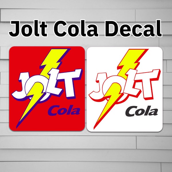 Jolt Cola Decal (vinyl Sticker, Car laptop window tumbler water bottle) caffeine soda retro surge