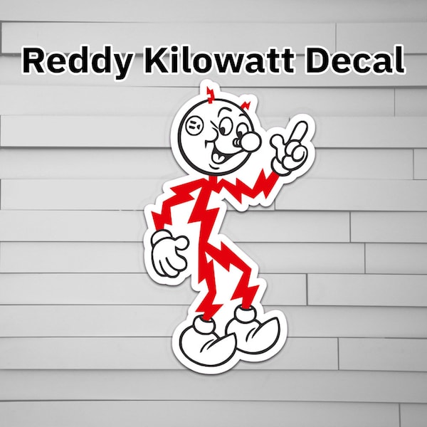 Reddy Kilowatt Decal (for Car laptop window tumbler water bottle) Logo company electric company sticker