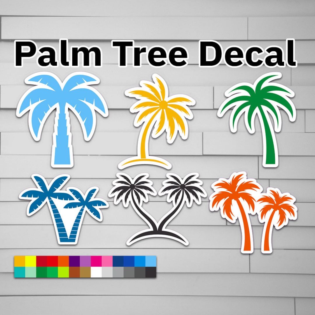 Palm Tree Decal vinyl Sticker, Car Laptop Window Tumbler Water Bottle