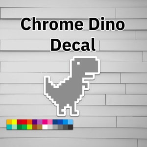 T-rex Run Pixel Art Magnet Offline Dino 8 Bit Chrome 