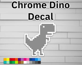 Chrome Dino Vinyl Decal for Car (gaming dinosaur offline google) for laptop