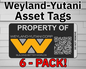 Weyland-Yutani Corp Asset Tags alien weyland (Vinyl Decal Sticker, Car laptop window tumbler water bottle) logo symbol