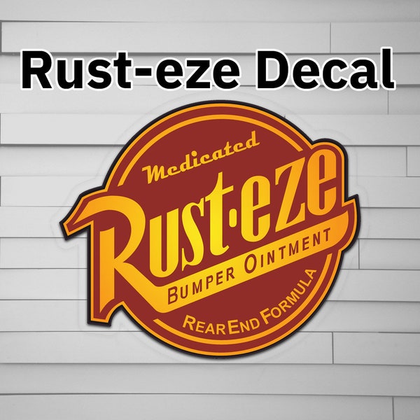 Rust-eze Decal (sticker for Car laptop window tumbler water bottle) dinoco symbol company logo