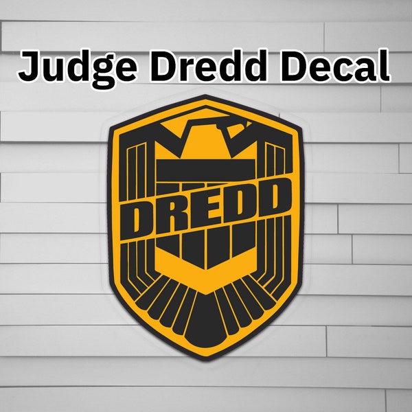 Judge Dredd Decal (for car, window, laptop, water bottle tumbler) sticker sci-fi comic book super hero