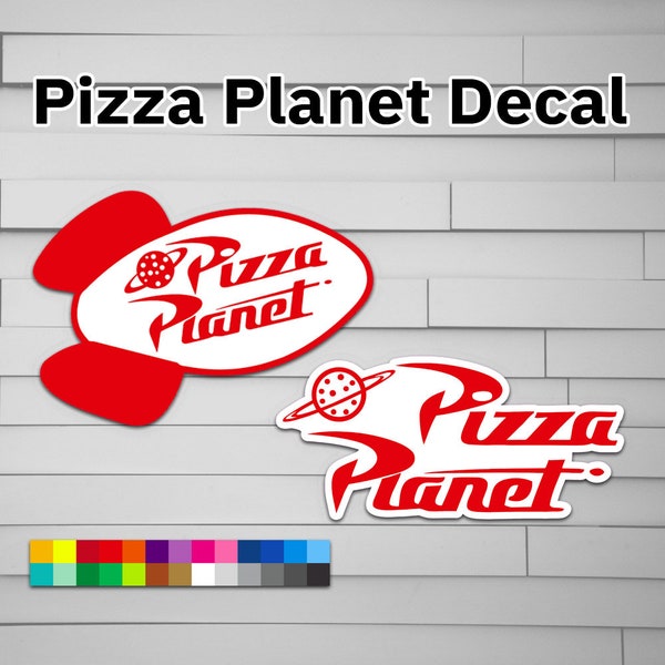 Pizza Planet Decal (vinyl for Car laptop window tumbler water bottle) sticker symbol company logo