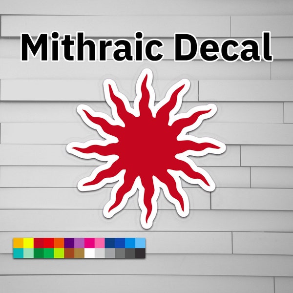 Mithraic Decal (vinyl for Car laptop window tumbler water bottle) sticker symbol raised by wolves