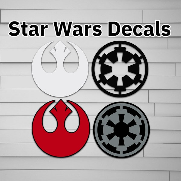 Rebel & Imperial Decals (Rebellion, Empire, Symbol for Car laptop window tumbler water bottle) sticker
