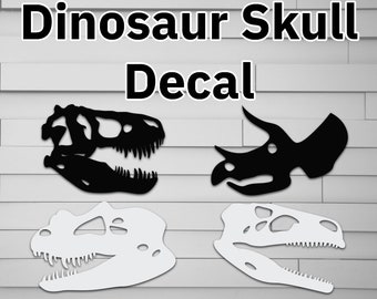 Dinosaur Skull Vinyl Car Decal Sticker, T-Rex, Tyrannosaurus Rex Car Decal, Dinosaur Car Decal, Dino Skull Car Decal, Gift for Dino Lover