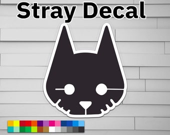 Stray Stray Aufkleber (Vinyl für Auto Laptop Fenster Becher Wasserflasche Videospiel Katze Cybercat Cyberpunk Steampunk Sci-Fi