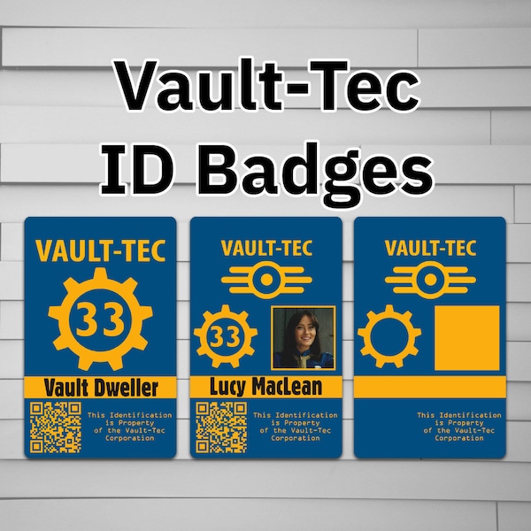 Vault-Tec Parody Prop ID on a Laminated ID Card (Fallout Lucy MacLean Personalized Vault 33 101 111 76)