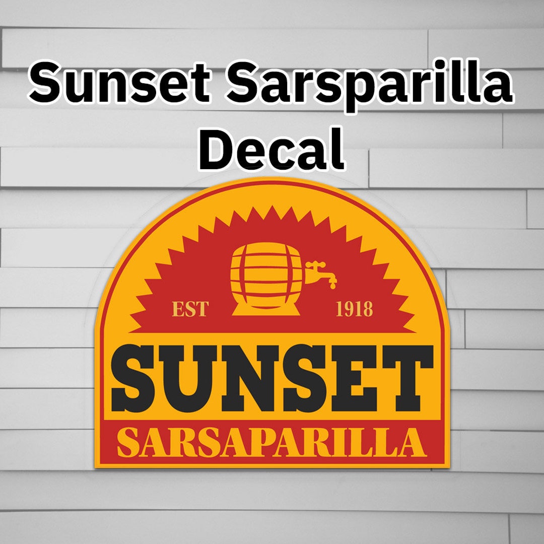 Sunset Sarsaparilla Cola Vinyl Decal sticker, Car Laptop Window Tumbler ...