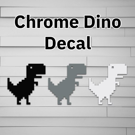 Chrome Dino Vinyl Decal for Car gaming Dinosaur Offline 