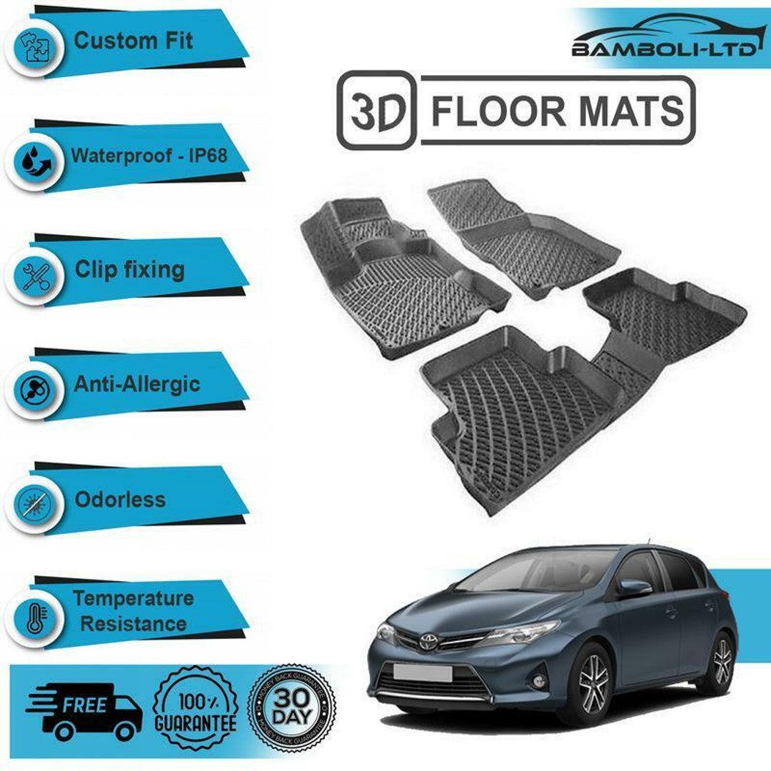 3d Molded Interior Car Floor Mat for Toyota Auris 2013 upblack Etsy