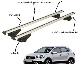 2 Pcs Silver Roof Rack Cross Bars For Suzuki Sx4 S-Cross Suv 2013-2021