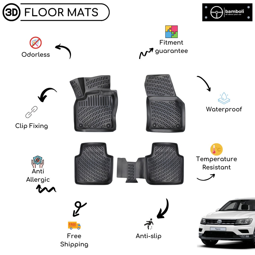 3d Molded Interior Car Floor Mat for Volkswagen Tiguan Etsy
