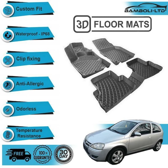 3d Molded Interior Car Floor Mat for Opel Corsa-c 2001-2005black 