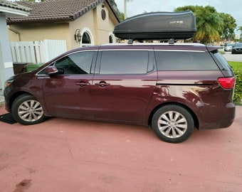 Barras transversales de portaequipajes de techo plateado para kia sedona 2016-2021 modelo us para rieles empotrados