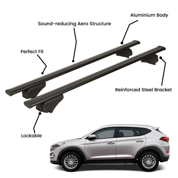 2 barres de toit noires pour HYUNDAI TUCSON SUV 2015-2020 -  France