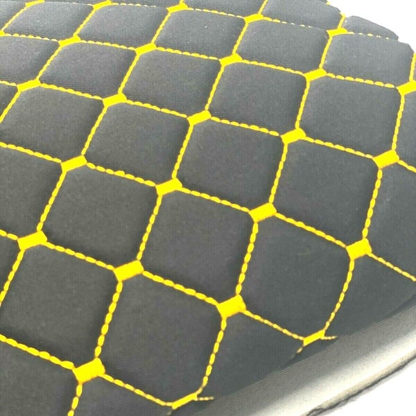 140cmx100cm black yellow diamond stitch embossed fabric lining car upholstery