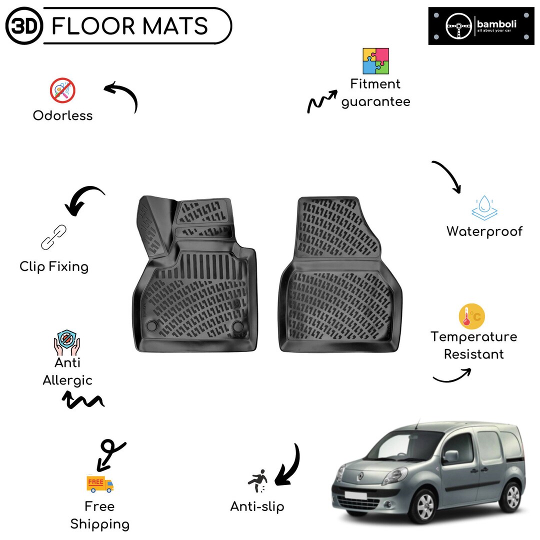 Buy Custom Molded Rubber Floor Mat for Renault Kangoo VAN 2007