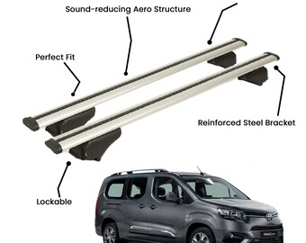 2 Pcs Silver Cross Bars For Toyota Proace City Mvn 2019-