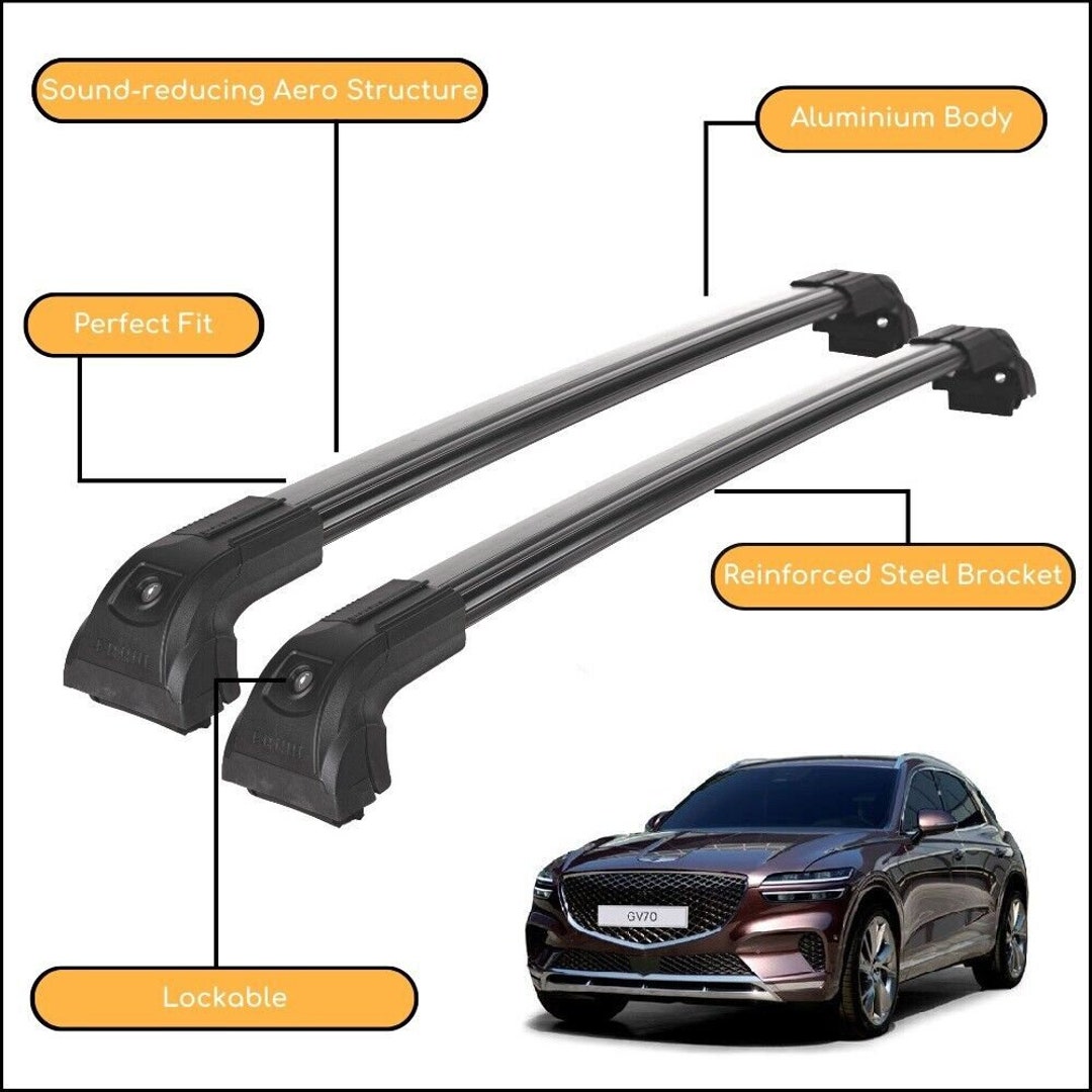 Strong Roof Rack Cross Bars for Genesis GV70 20222023 Black Etsy