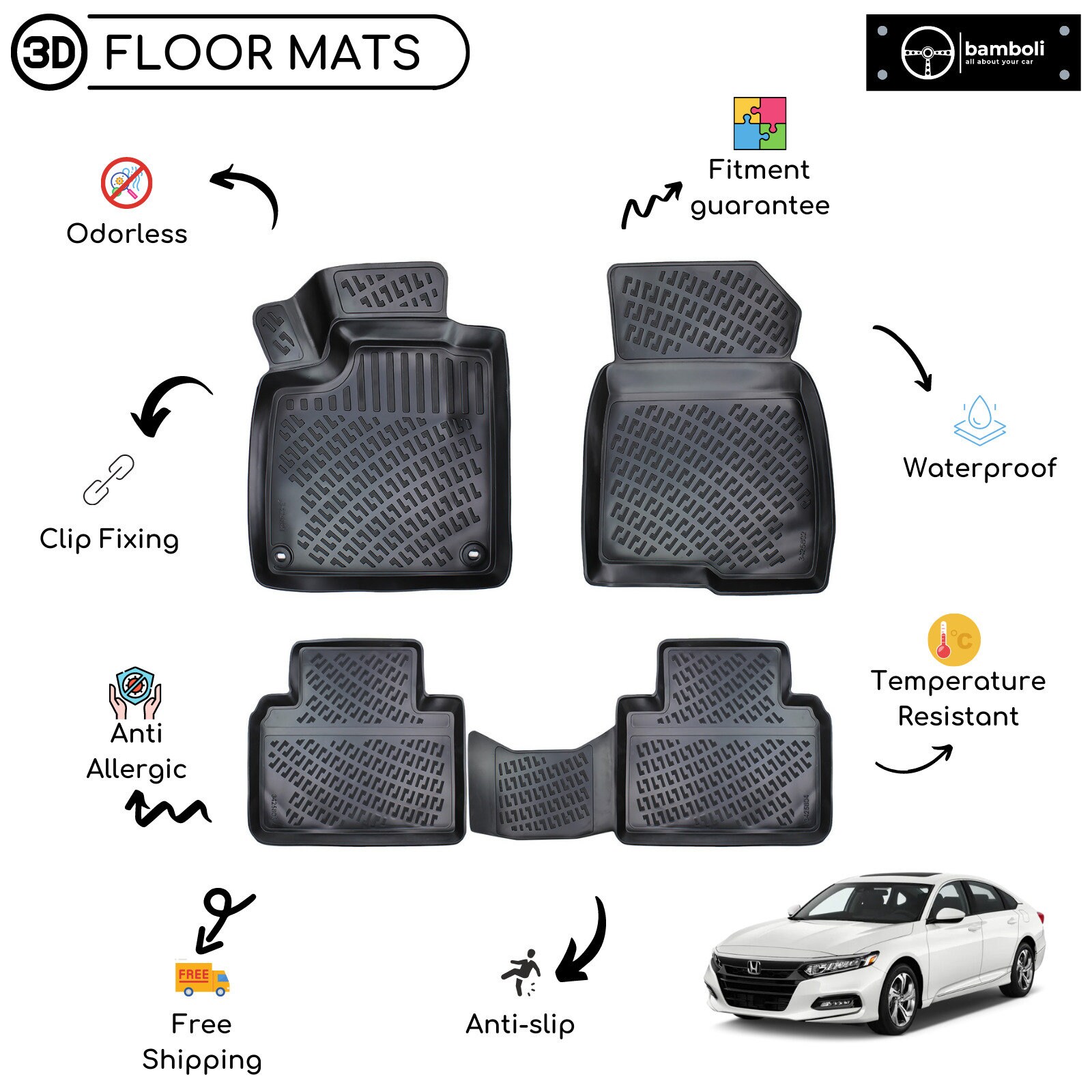 2017 honda accord rubber outlet floor mats