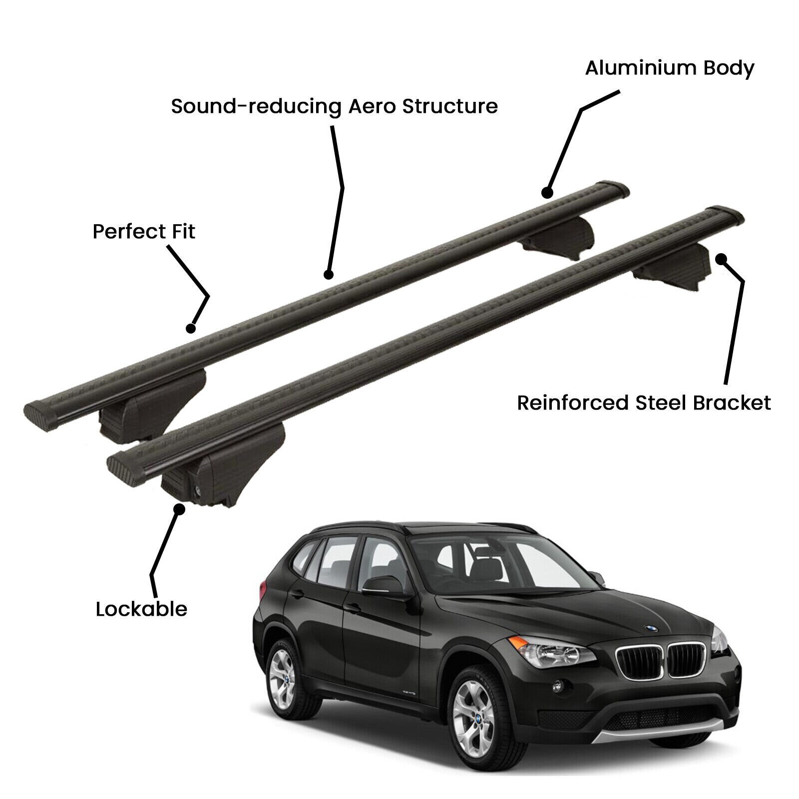 BMW X1 E84 2009-2015 barres de toit en aluminium - barres transversales